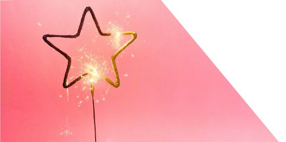 Vela sparkler WonderCandle dourado estrela
